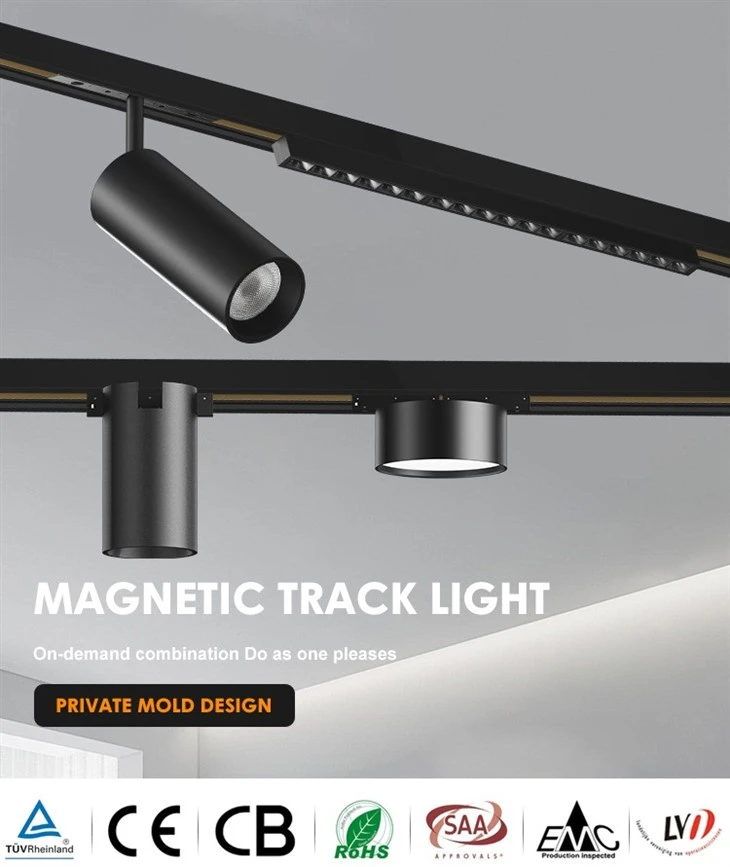 Éclairage sur rail magnétique à LED